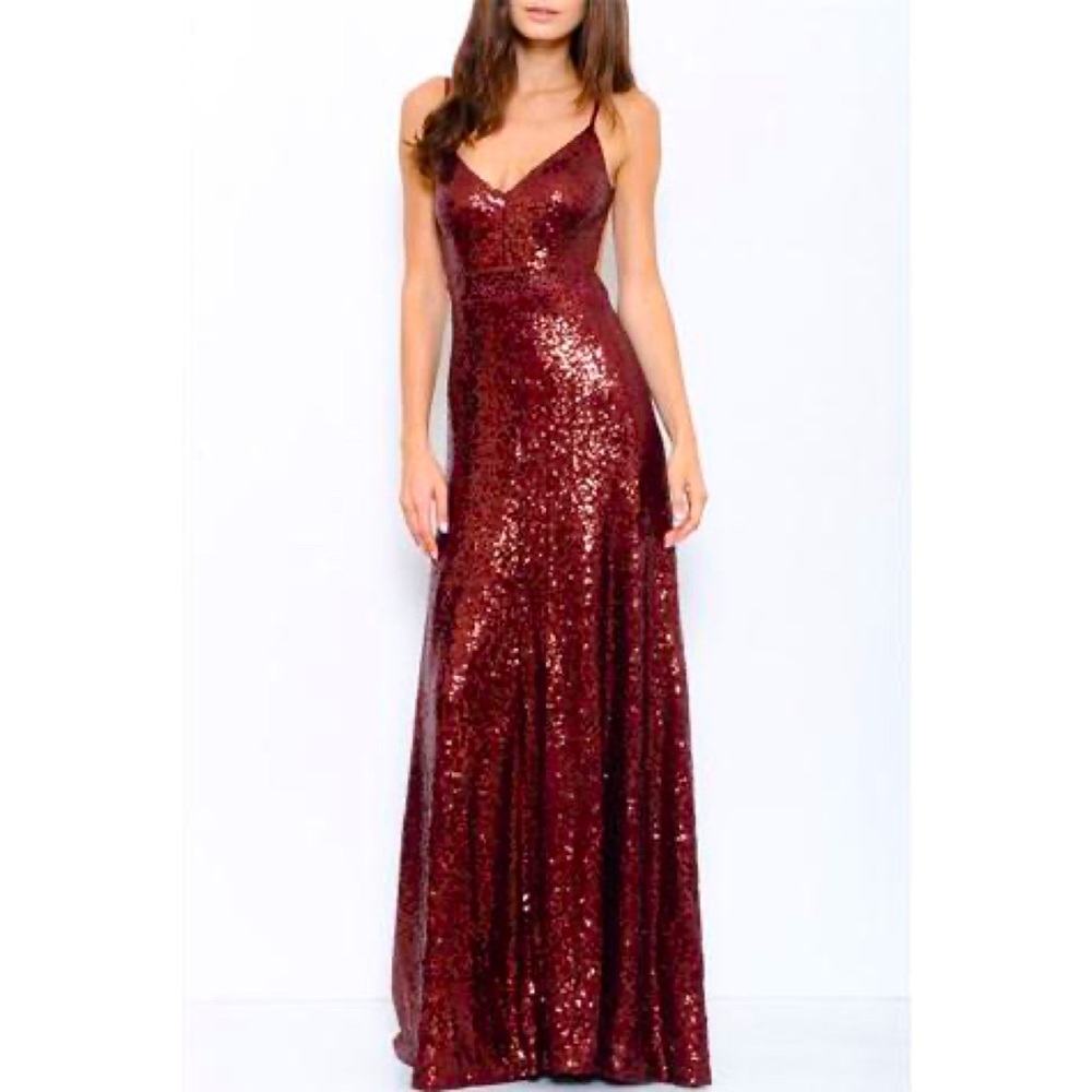 Spaghetti Strap Sequin Gown